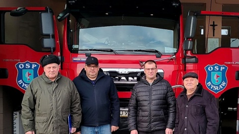 Z wizytą u Ochotników Straży Pożarnej w Bysławiu. Fot. Żaneta Walentyn/PR PiK