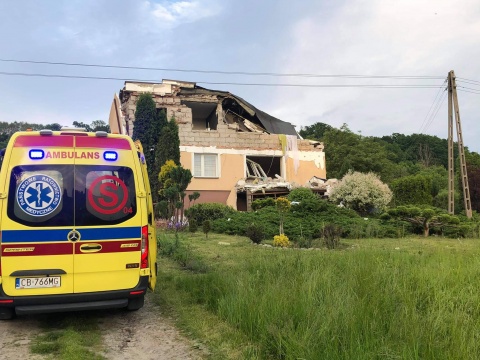 Wybuch w domu we wsi Mozgowina (gm. Dąbrowa Chełmińska)