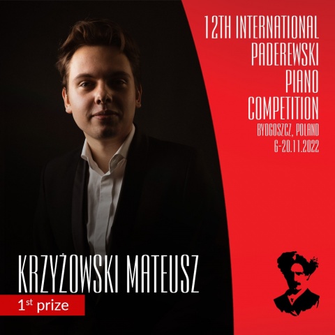 Mateusz Krzyżowski zwyciężył w Konkursie Paderewskiego W niedzielę koncert laureatów