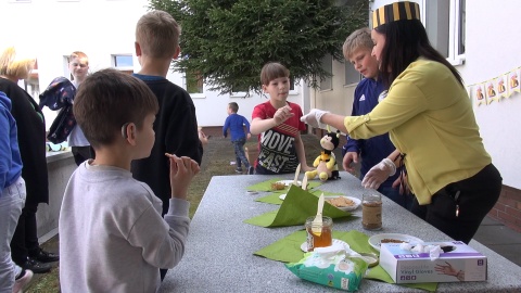 Lepka, słodka i cenna lekcja o przyrodzie. Szkoła w Fordonie świętowała Dzień Pszczół [zdjęcia, wideo]