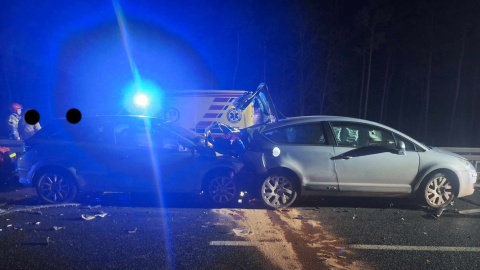 Sprawca wypadku na trasie Stryszek - Bydgoszcz był pijany. Zderzyły się tam trzy auta [zdjęcia]