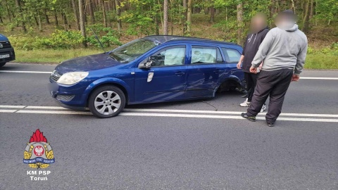 Zderzenie trzech aut w Górsku- gmina Zławieś Wielka/fot. OSP Pędzewo