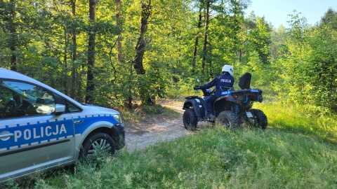 W poszukiwania w Tucholi zaangażowano kilkudziesięciu policjantów, jednostki straży pożarnej, psy tropiące, a także drona i quada. / Fot. Materiały policji