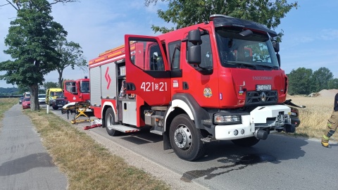 Na miejsce zadysponowano straż pożarną, policję oraz pogotowie ratunkowe/fot. KP PSP w Chełmnie